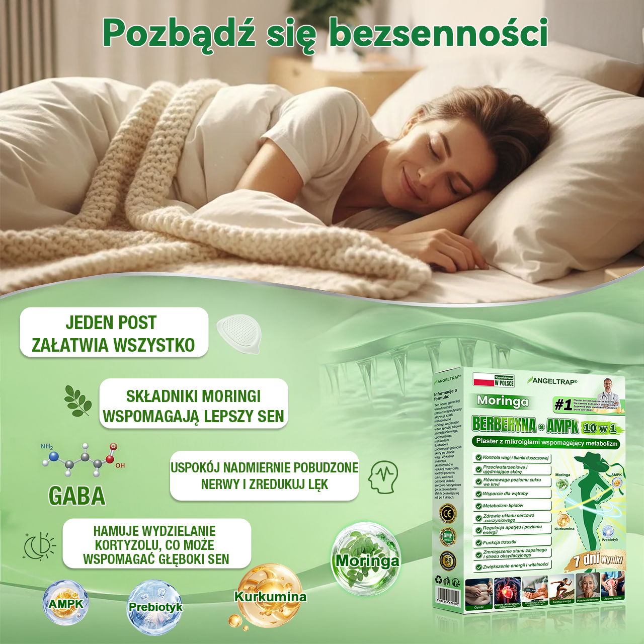 💜💜💜💜ANGELTRAP® Moringa × Berberyna × AMPK 10-w-1 Wsparcie metaboliczne, plaster z nanotechnologią mikroigłową 🇵🇱(Wystarczy raz dziennie, widoczne efekty w 7 dni) ✅ Na otyłość, wiotką skórę, cukrzycę, bezdech senny, problemy ze stawami i wiele innych