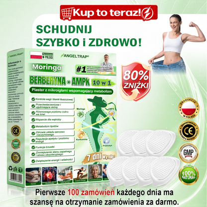 💜💜💜💜ANGELTRAP® Moringa × Berberyna × AMPK 10-w-1 Wsparcie metaboliczne, plaster z nanotechnologią mikroigłową 🇵🇱(Wystarczy raz dziennie, widoczne efekty w 7 dni) ✅ Na otyłość, wiotką skórę, cukrzycę, bezdech senny, problemy ze stawami i wiele innych