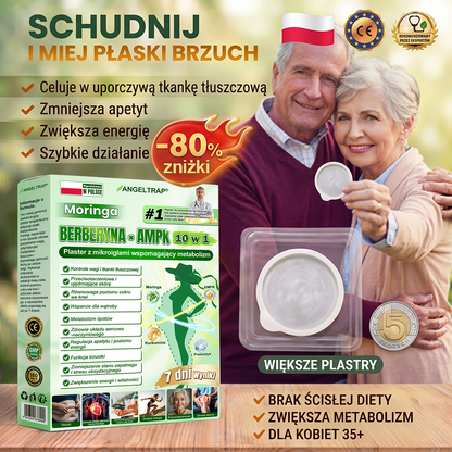 🩷🩷ANGELTRAP® Moringa × Berberyna × AMPK 10-w-1 Wsparcie metaboliczne, plaster z nanotechnologią mikroigłową 🇵🇱(Wystarczy raz dziennie, widoczne efekty w 7 dni) ✅ Na otyłość, wiotką skórę, cukrzycę, bezdech senny, problemy ze stawami i wiele innych